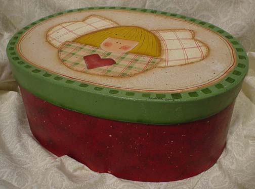 Angel Wings Oval Paper Mach&eacute; Box