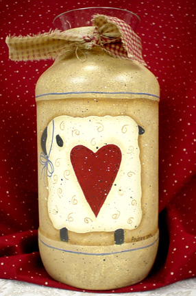 Primitive Sheep Candle Jar