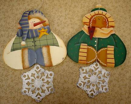 Gingerbread & Snowman Snowflake Ornaments