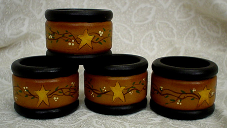 Vines & Star Napkin Rings ~ Primitive