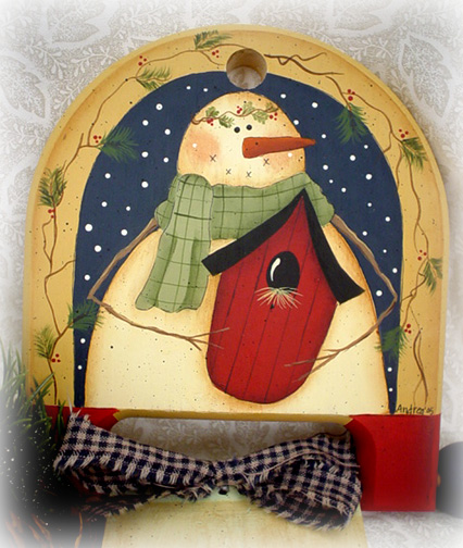 Snowman and Birdhouse Memo Holder